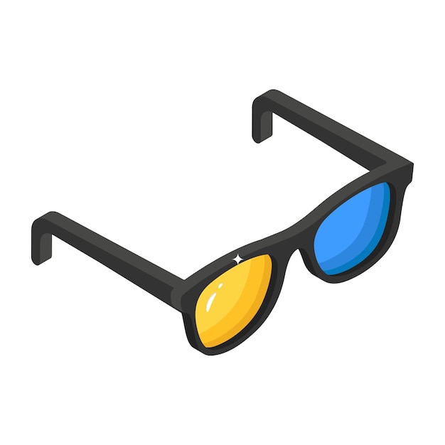 Icon of beach glasses design in 3d style