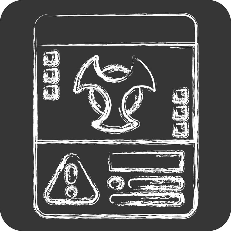 Vector icon biohazard related to nuclear symbol chalk style simple design editable simple illustration