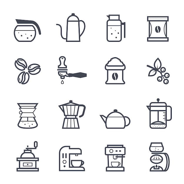 Icon Bold Stroke op witte achtergrond Vector illustratie van koffie