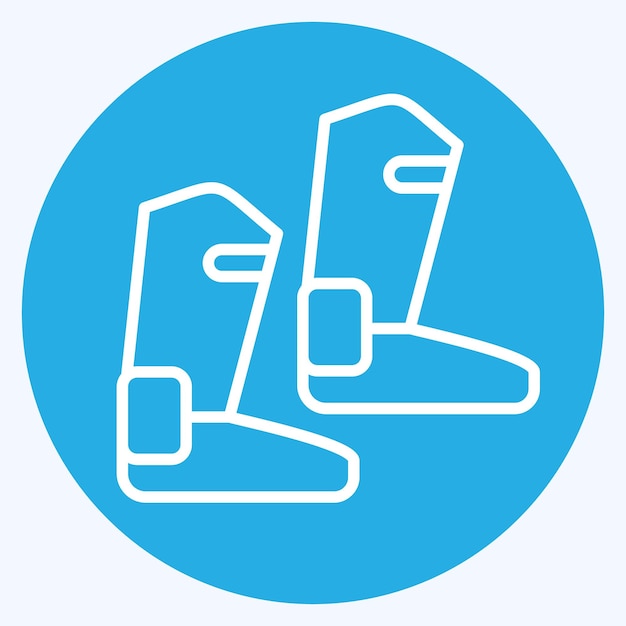 Icon Boot gerelateerd aan Equestrian Sport symbool blauwe ogen stijl ontwerp bewerkbaar