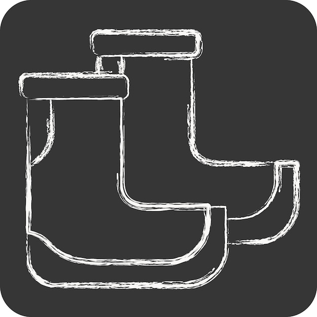 Icon Boots related to Diving symbol chalk Style simple design illustration