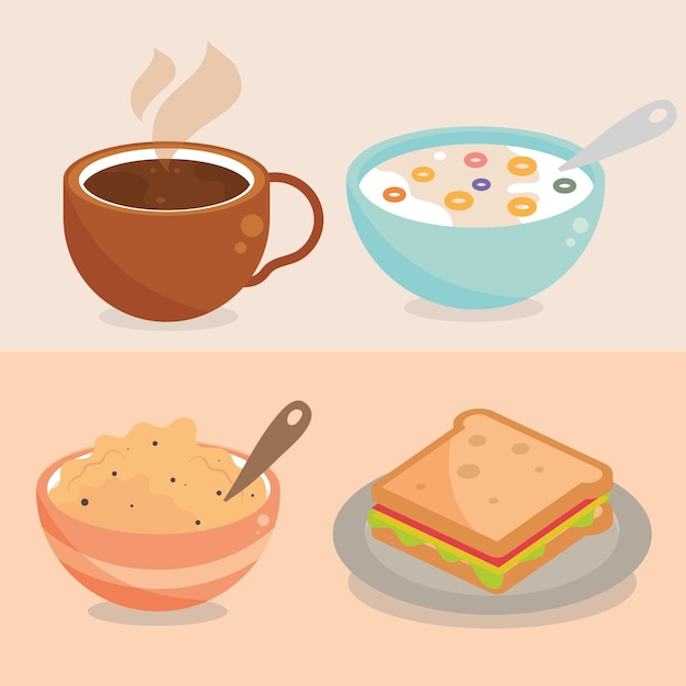 icon breakfast food fresh design