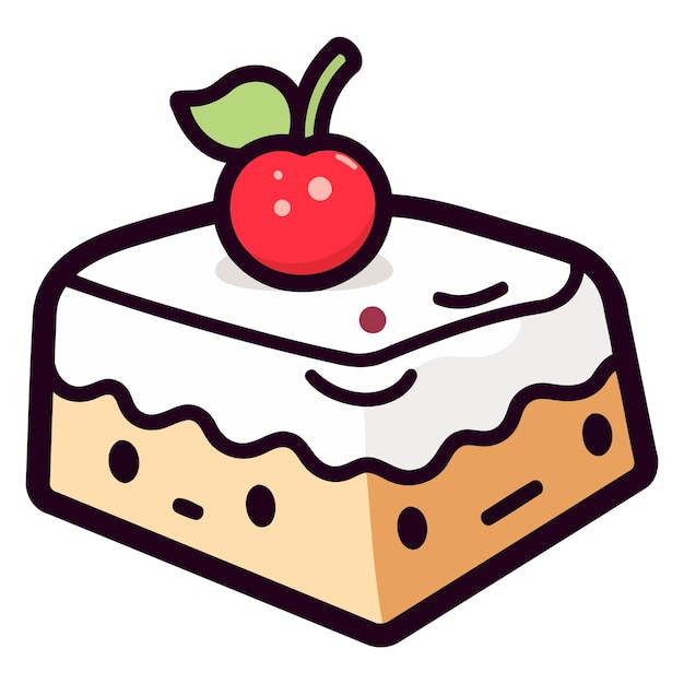 Icon of a brownie in vector format symbolizing baked goods desserts or sweet treats