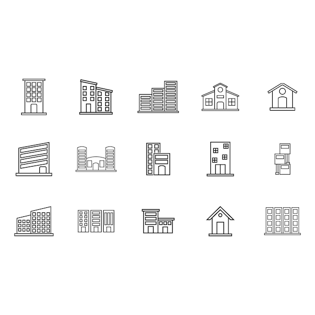 icon building vector template illustration logo design