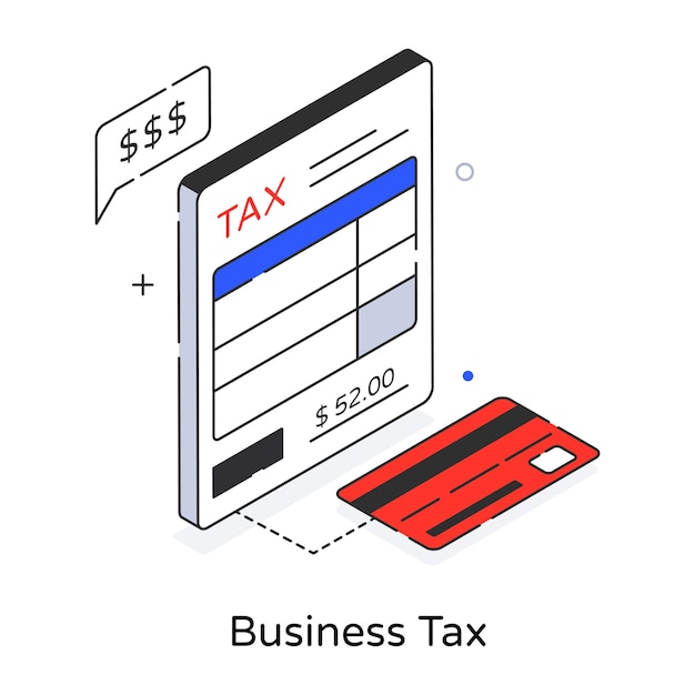 Un'icona dell'imposta sulle imprese in stile isometrico