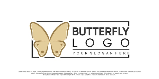 Icon butterfly logo design with creative concept Premium Vector