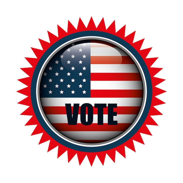 icon button flag usa vote