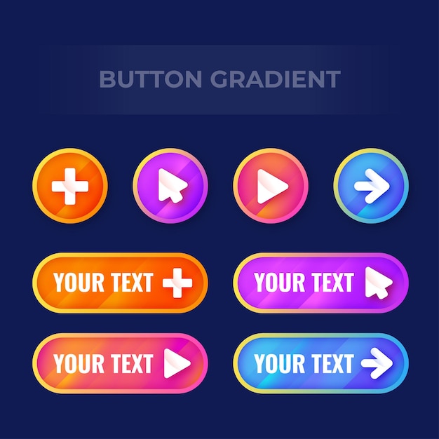 Icon button game gradient vector