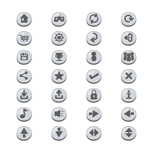 Vector icon button set