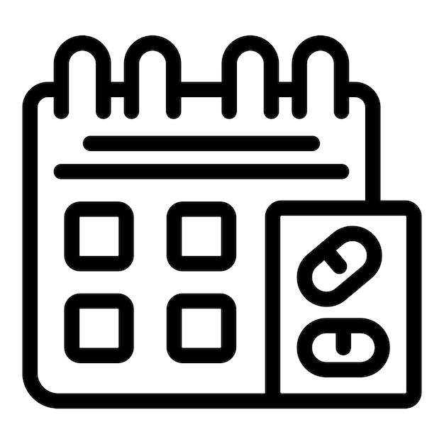 Premium Vector Icon of calendar and link chain
