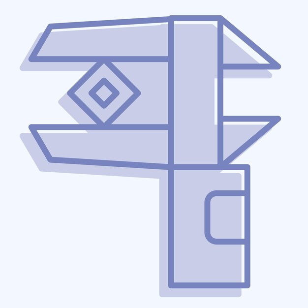 Icon Caliper related to Jewelry symbol two tone style simple illustration
