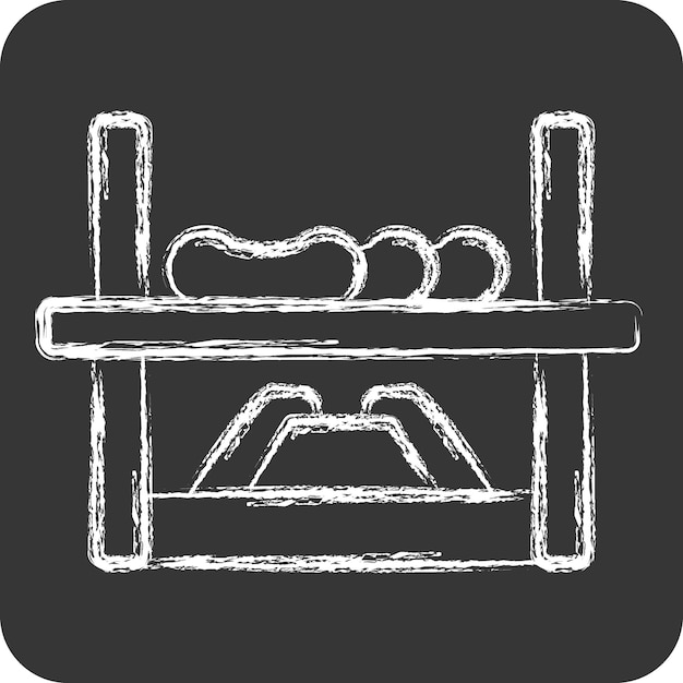 Икона Campfire Grill, связанная с символом кемпинга мелом Стиль простой дизайн редактируемый простая иллюстрация