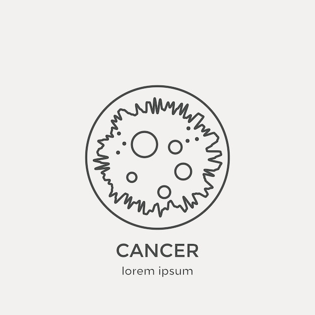 Icona del cancro. set di icone moderne linea sottile. elementi di grafica web design piatto.
