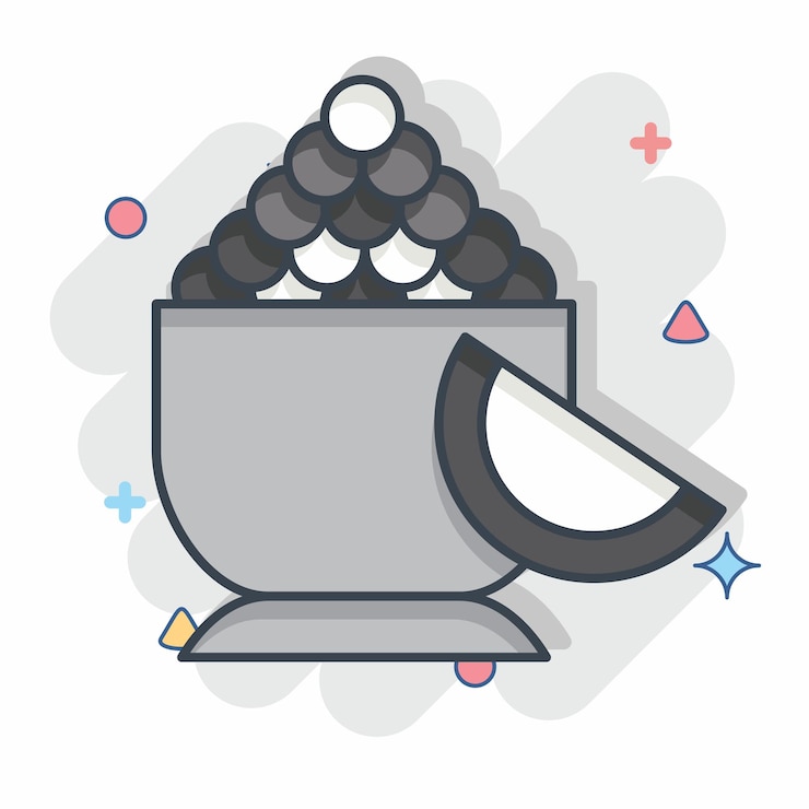 Vector icon caviar related to russia symbol comic style simple design editable