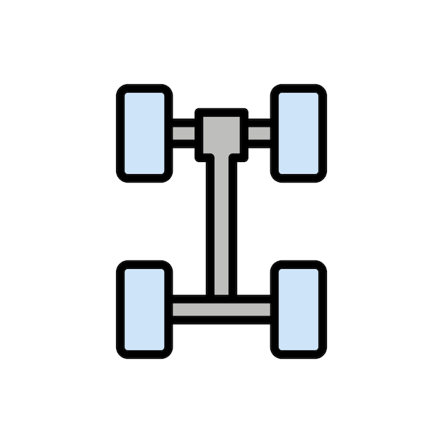 Icon Chassis Vector Illustratie voor autoreparatie