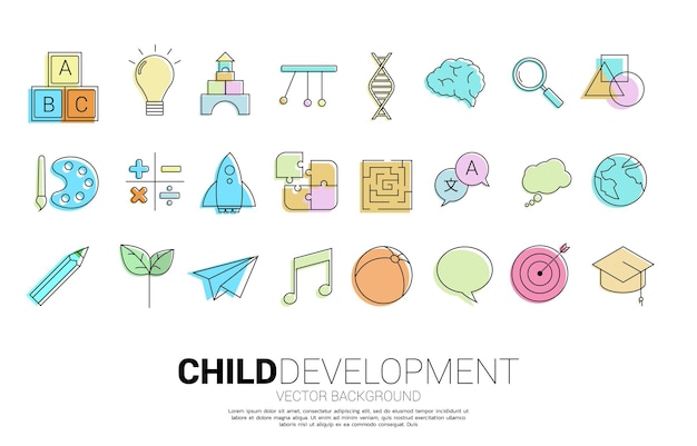 icon for child development and education concept and learning and kid school