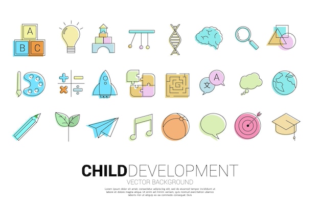 Icon for child development and education Concept and learning and kid school