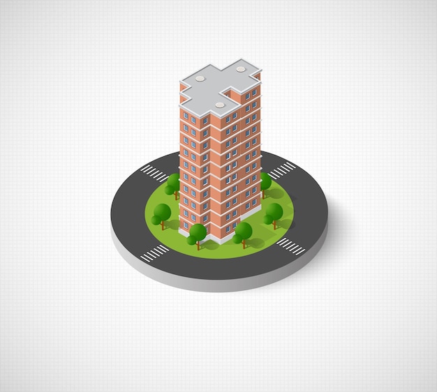 Icon of the city with isometric houses