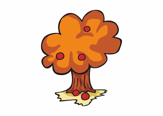 Vector icon clipart vector van de herfstboom