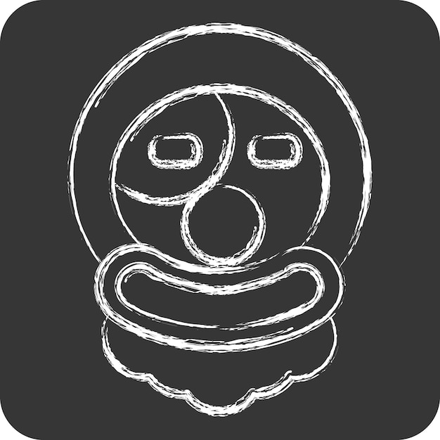 Икона Клоун, связанная с символом Хэллоуина мелом Стиль простая иллюстрация дизайна