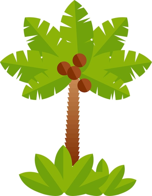 Icon of Coconut Palm Tree in Flat Style