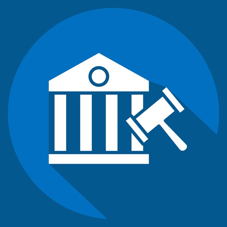 वेक्टर icon court related to justice symbol long shadow style simple design editable