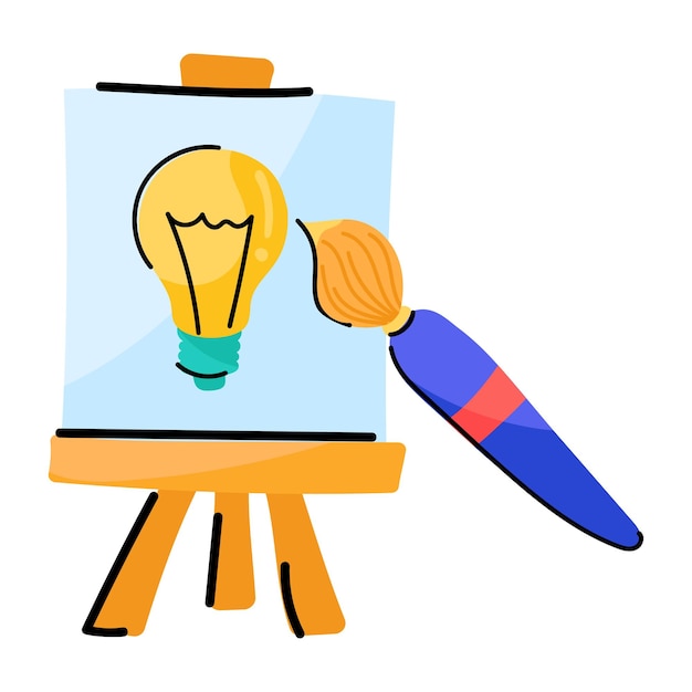 Icon of creative painting flat design