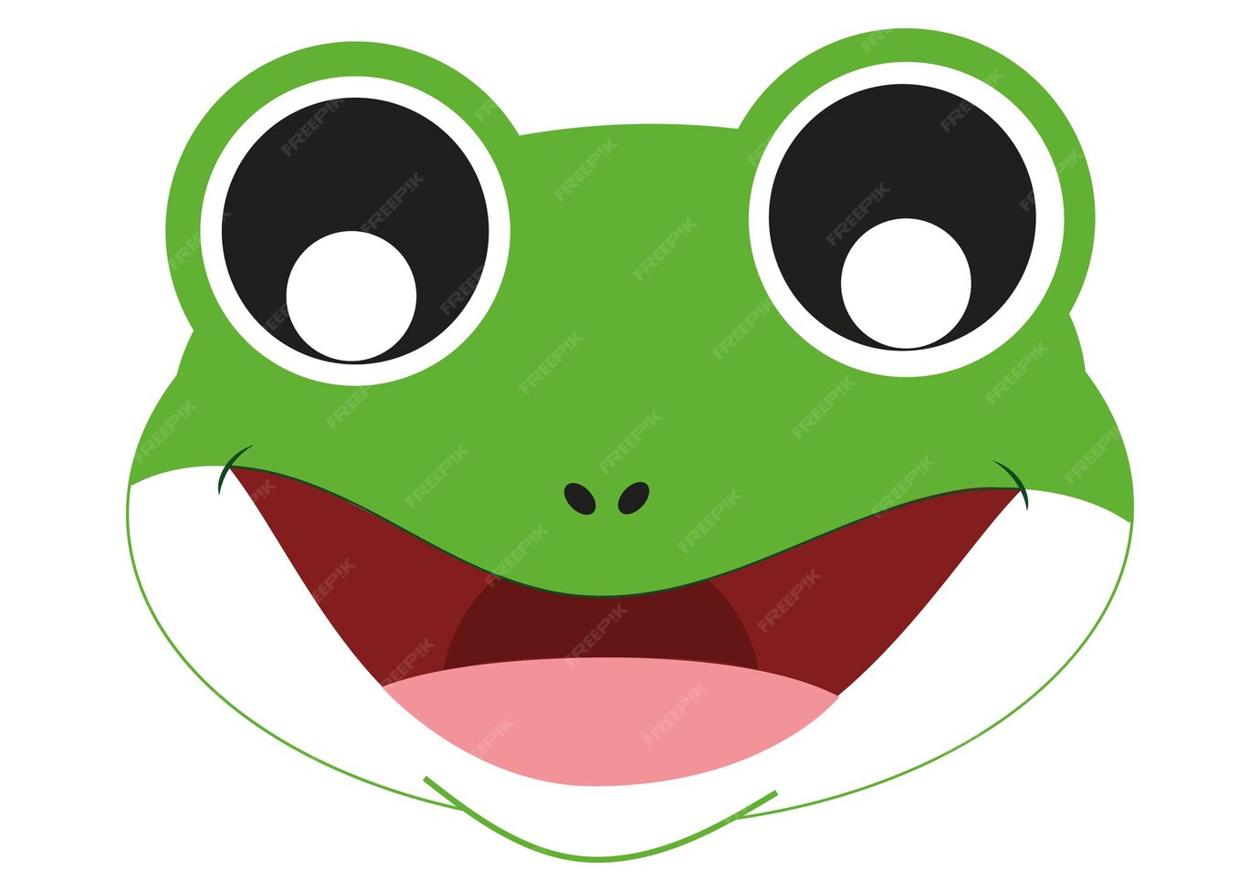 Premium Vector | Icon of Cute Frog Face Animals Vector Frog Face