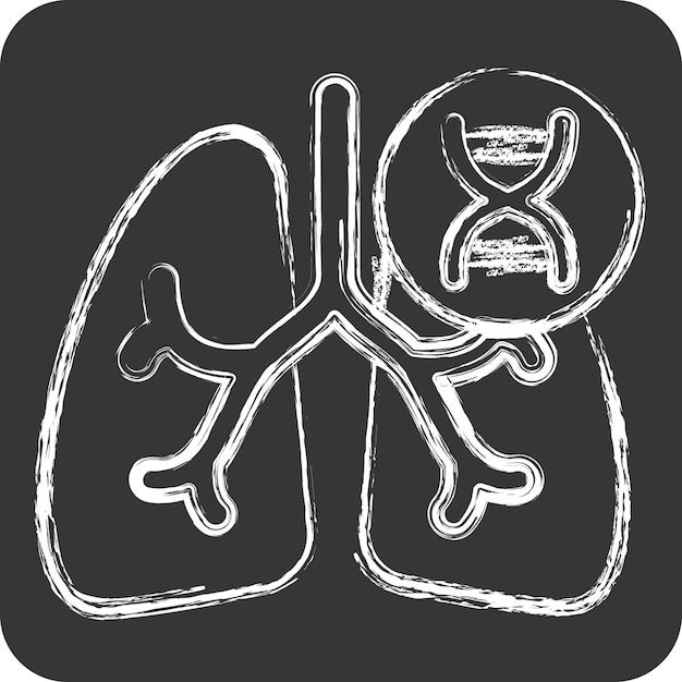 Vector icon cystic fibroris related to respiratory therapy symbol chalk style simple design editable simple illustration