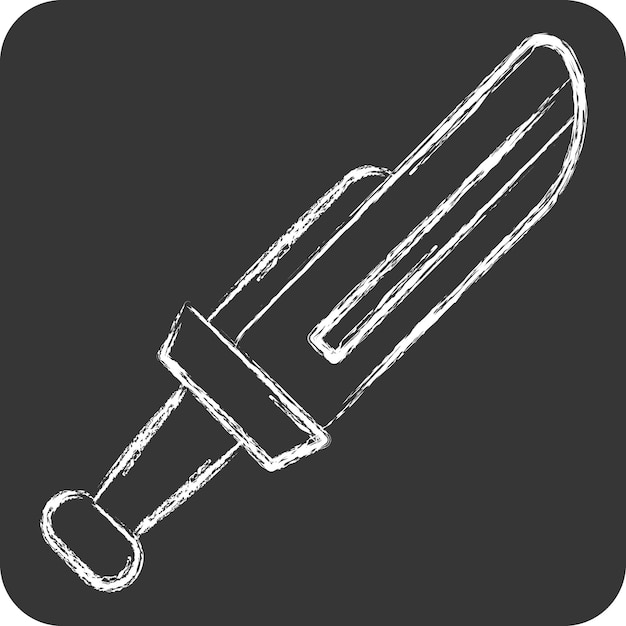아이콘 칼 무기 기호 도자기 스타일 간단한 디자인 편집 가능한 간단한 일러스트