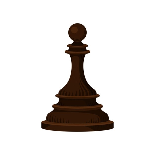 Black pawn chess piece clipart flat design icon isolated on