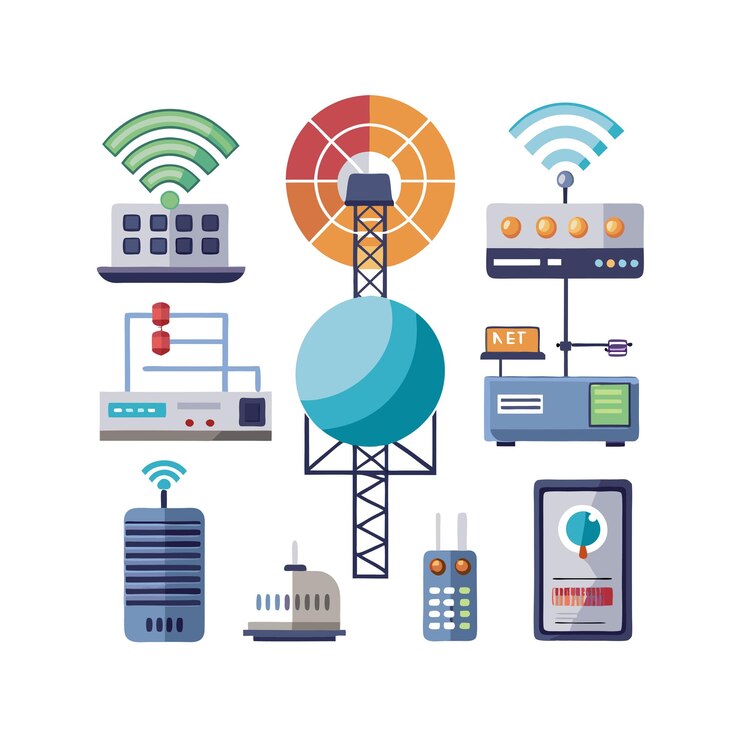 Vector icon of data center