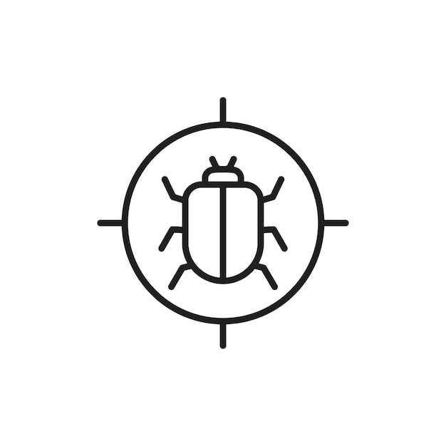 Icon Debug Eenvoudige dunne omtrek