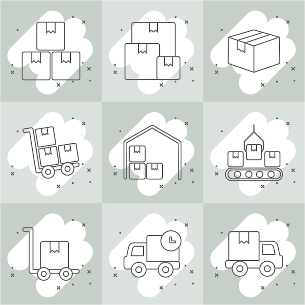 Vector icon for delivery and transport of goods