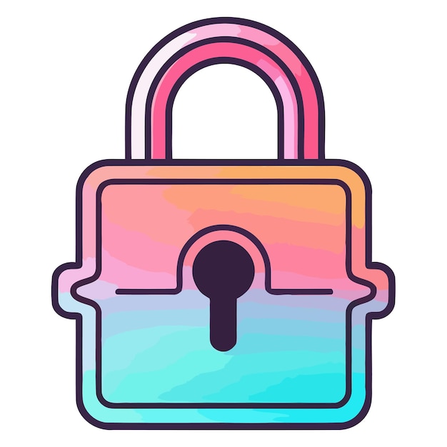 Vector an icon depicting a lock in outline style emphasizing secure commitment