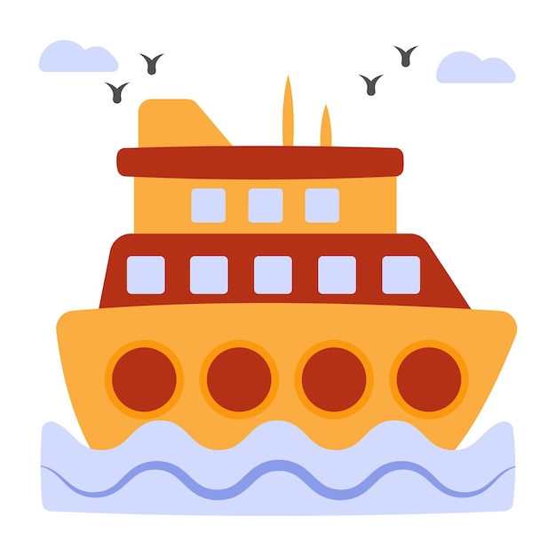 Vector an icon design of boat editable vector