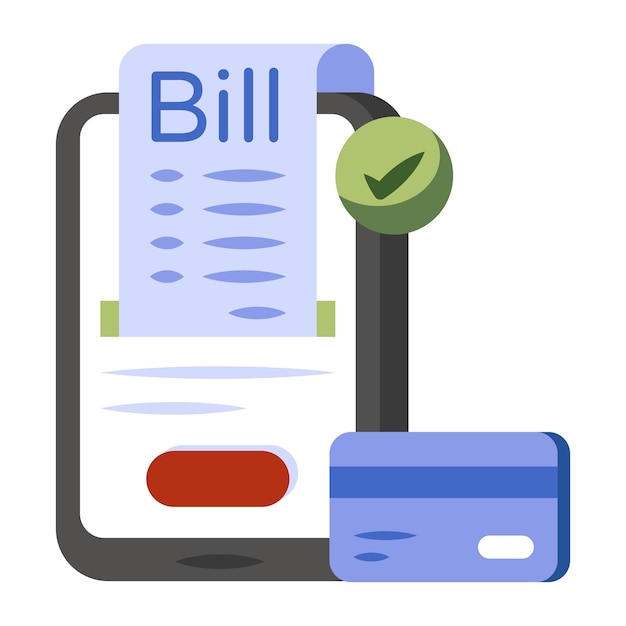 Vector an icon design of mobile bill