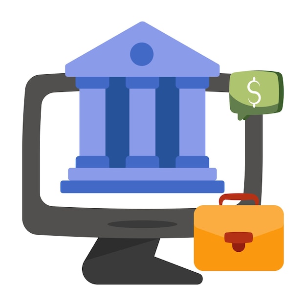 An icon design of online banking