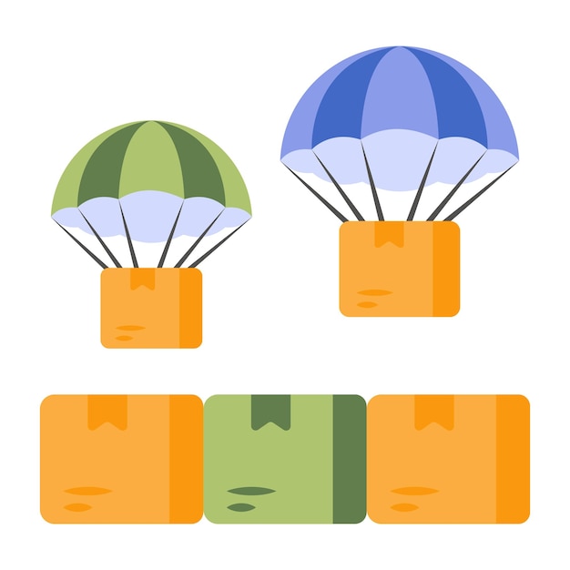 Vector an icon design of parachute delivery