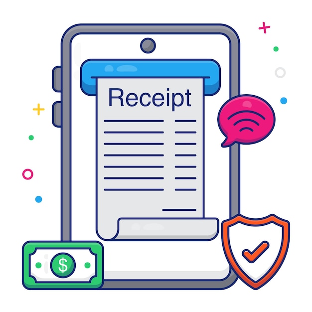 An icon design of receipt