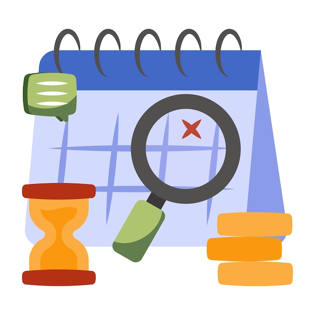 An icon design of search calendar