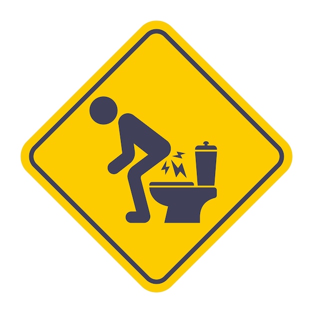Vector icon of diarrhea in a man in the toilet flat vector illustration