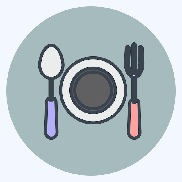 Icon Dinner geschikt voor Wedding symbool kleur mate stijl eenvoudig ontwerp bewerkbaar