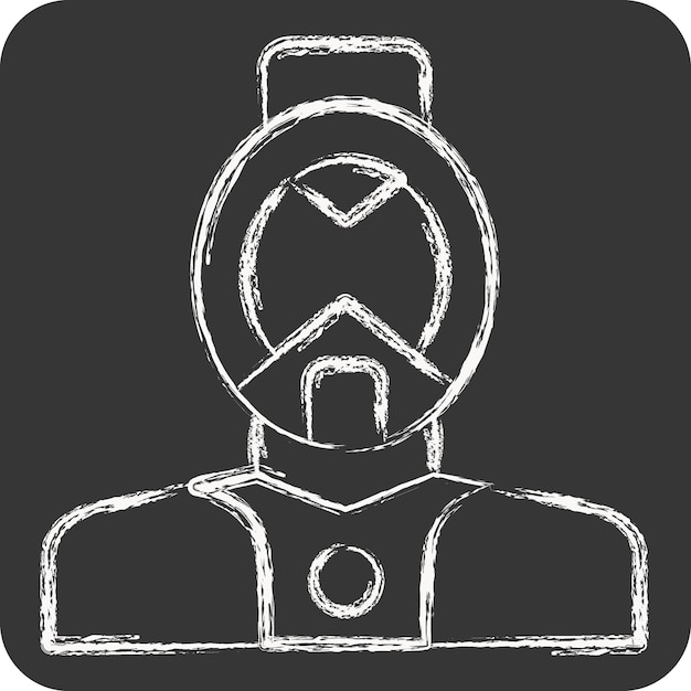Икона водолазной маски, связанная с символом водолаза мелом Стиль простая иллюстрация дизайна