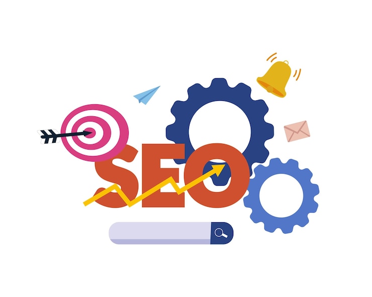 Vector icon doing search engine optimization