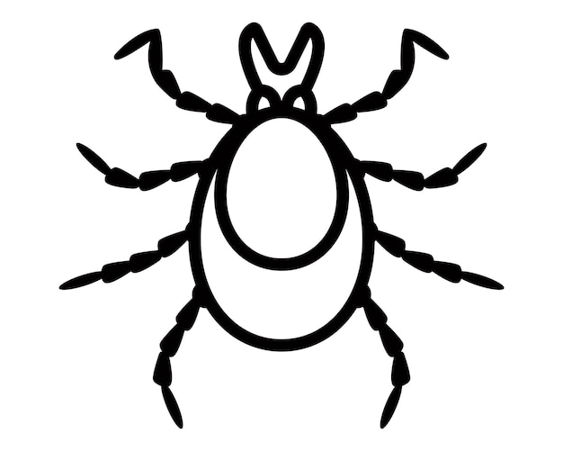 Vector icon of an encephalitic tick that lives in the forest dangerous insect