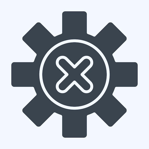Delete symbol glyph style 간단한 디자인 일러스트레이션과 관련된 아이콘 오류