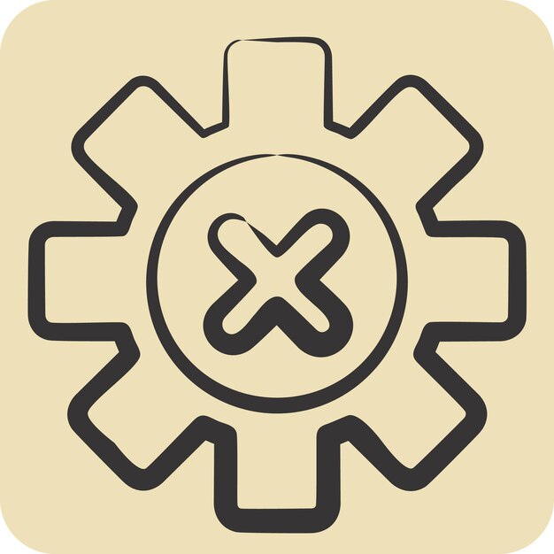 Icon Error related to Delete symbol hand drawn style simple design illustration