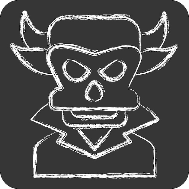 Икона Зла, связанная с символом Хэллоуина мелом Стиль простая иллюстрация дизайна