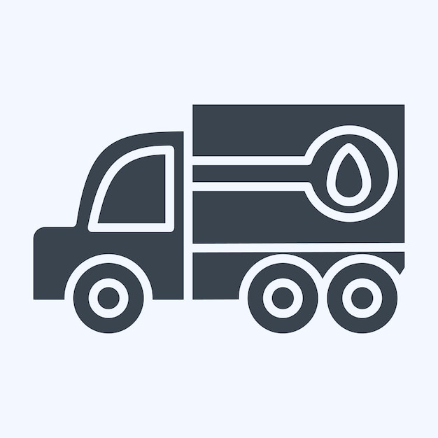 Icon Fuel Truck gerelateerd aan Construction symbol glyph stijl eenvoudig ontwerp bewerkbaar